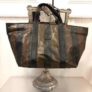 Vintage Fendi PEQUIN TOTE Bag Purse GRUNGE BOHO very used but usable